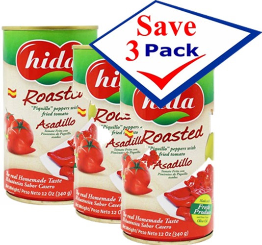 Hida Roasted Piquillo Peppers w/ Tomato 12 oz pACK OF 3